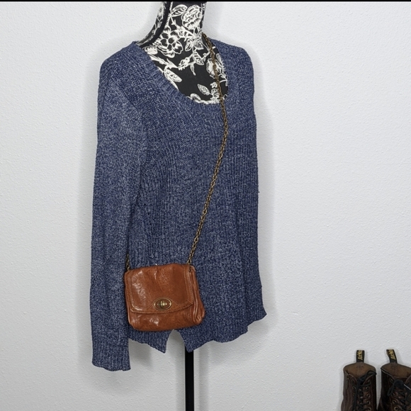 T Tahari Sweaters - T Tahari Shay Knit Blue Sweater Eyelet Det…